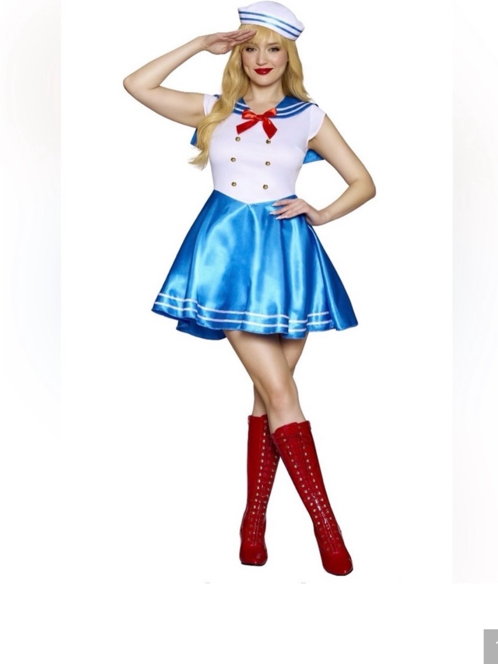 Sailor Girl Costume # 2,Adults, Women's Size Medium 8-10,Blue & White